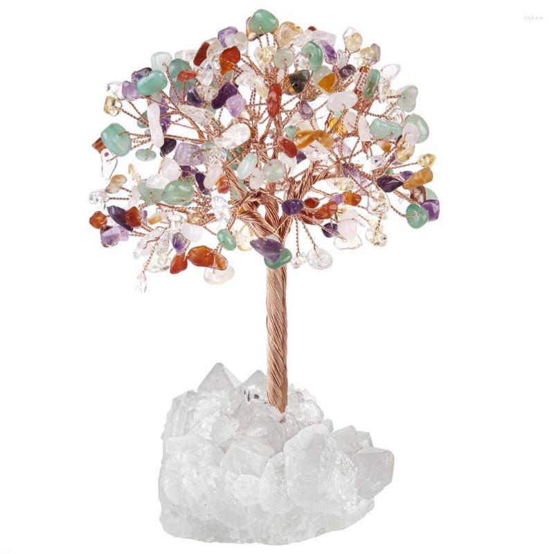 

Jewelry Pouches Natural Amethyst Crystal Money Tree With Rough Rock Quartz Cluster Base For Luck And Wealth Fengshui Room Decor Home