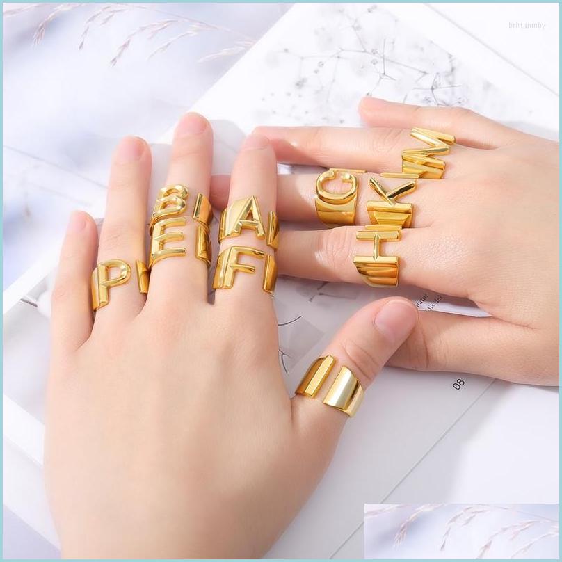 

Wedding Rings Wedding Rings Simple Az Initial Ring Stainless Steel Steampunk Alphabet Jewelry Adjustable Chunky Bff Gifts Thumb Acce Dhktd