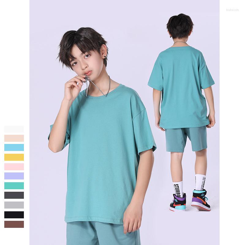 

Shirts Boys Oversize T-shirt Khaki Cotton Childrens Clothing Student Teenager Undershirt School Kids Tops Sports Girls Clothes 6 8 10 Y, Beige