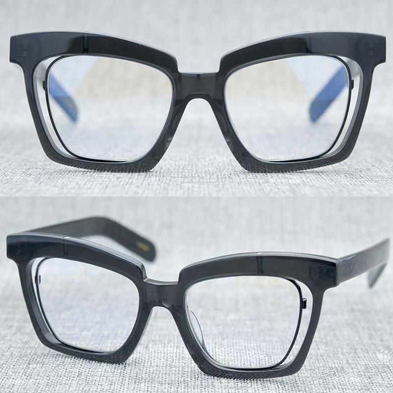 

Sunglasses Frames High Quality Thick And Solid Acetate Eyeglasses Original Japan Handmade Large Size Big Face Artist Decorated Glasses