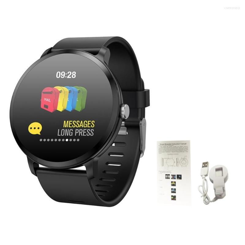 

Wristwatches IOS / Android Waterproof Smart Bracelet Fitness Tracker Heart Rate&Sleep Monitor Multifunctional Men And Women Watch, Black