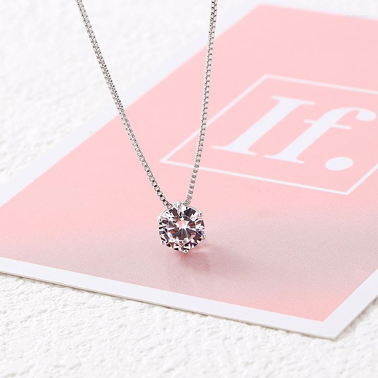 

Choker Silver Color Necklace Six Claw CZ Mosaic Zircon For Women Kolye Collares