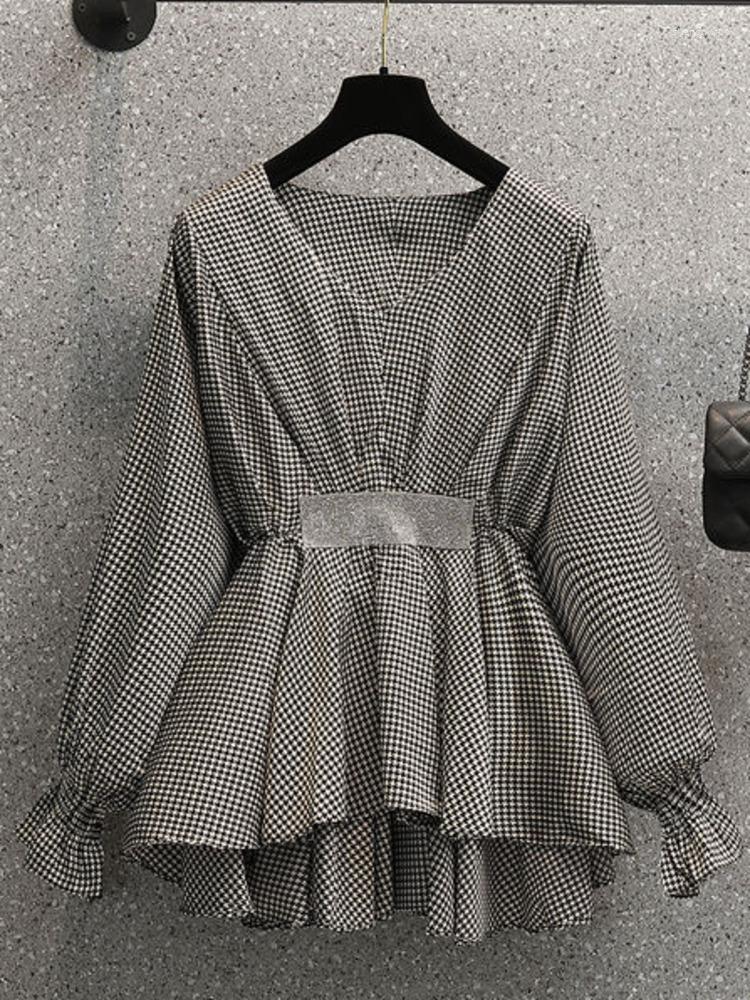 

Women's Blouses Women Spring Long Sleeve Sequined High Waist Blouse Office Ladies Elegant Shirt Tops 2022 Fashion, Picture