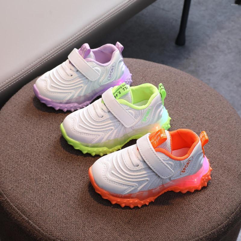 

Athletic Shoes Children Kids Baby Girls Boys Casual Sport Sneakers Breathable Soft Bling Led Light Luminous, Purple