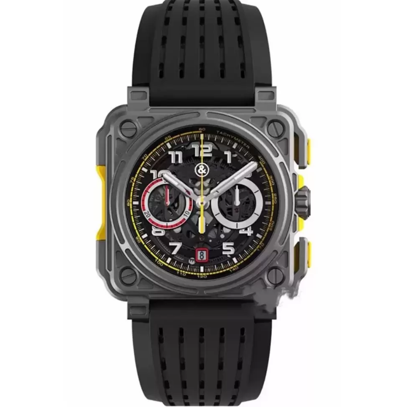 

Wristwatches BR Model Sport Rubber Watchband Quartz Bell Luxury Multifunction Watch Business Stainless Steel Man Ross Wristwatch