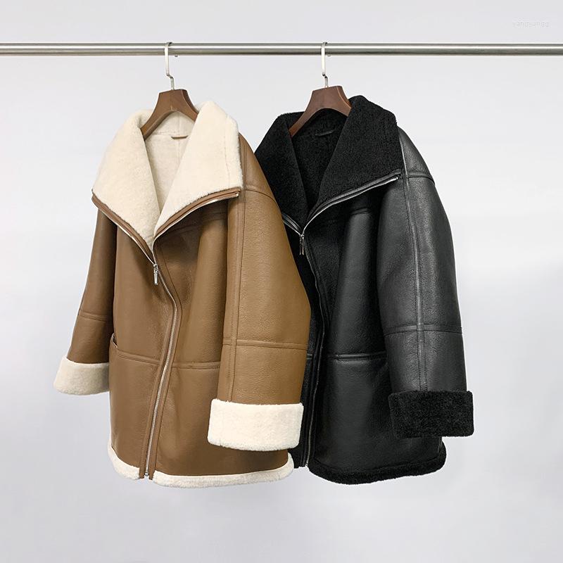 

Women's Fur 2022 Autumn And Winter Product Jacket Warmth Stitching Coat Women, Brown