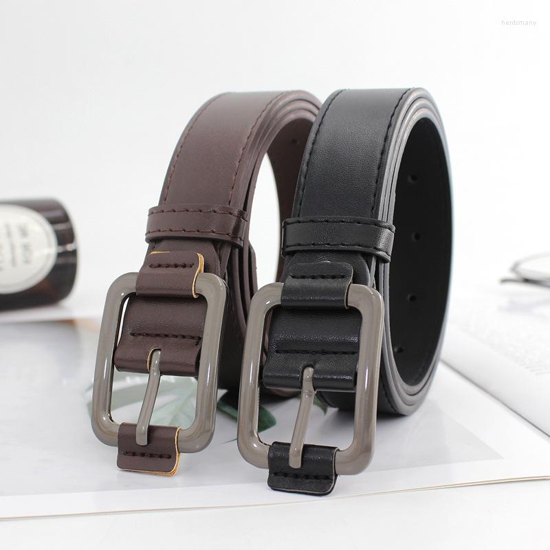 

Belts Men And Women Belt Universal Ins Wind Japanese Word Buckle Foreskin Wide For Jeans Accessories, Black