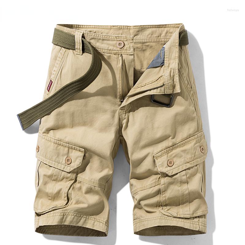 

Men's Shorts Mens Summer Cotton Army Tactical Cargo 2022 Fashion Khaki Multi Pockets Casual Short Pants Loose Military Men, Black