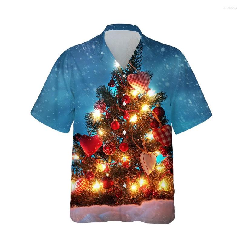 

Men' Casual Shirts Jumeast 3d Beautiful Christmas Tree Printed Hawaiian Shirt Mens Fashion Short Sleeve For Men Blouses Trend Streetwear, 03