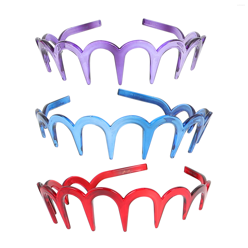

Bandanas 3pcs Resin Hair Hoops U Toothed Hairband Fashion Headband Girl Headwear