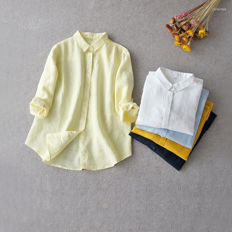 

Women' Blouses Spring Summer Women Loose Plus Size Mori Girls Comfortable Thin Linen Shirts/Blouses, Sky blue