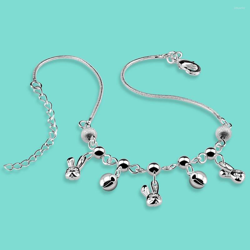 

Anklets Fashion 925 Sterling Silver Anklet Pendant Solid Chain 27cm Women's Jewelry Birthday Gift