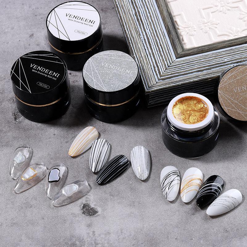 

Nail Polish Wire Drawing Gel Spider UV LED Soak Off Painting Line Color White Black Silver Gold Art DIY Design Beauty