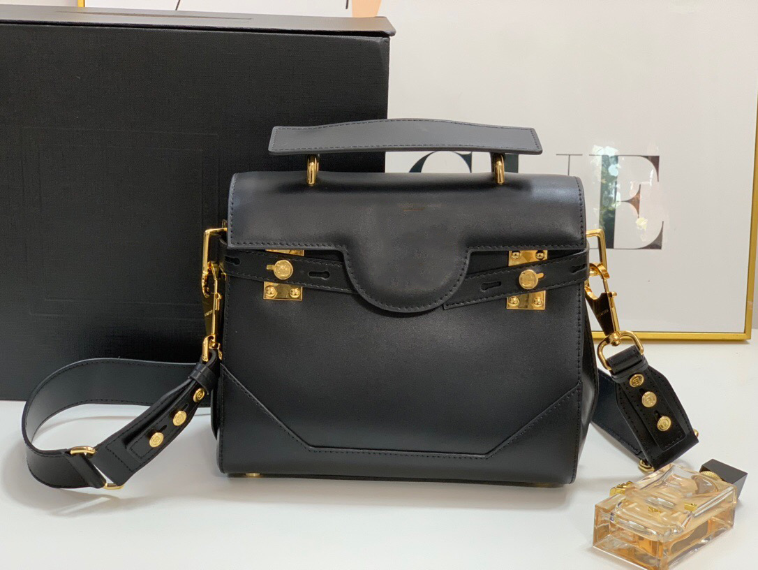 

Designer shoulder bag luxury brand vintage cowhide gold logo sign ladies new handbag fashion multi-functional large capacity crossbody bag, Black