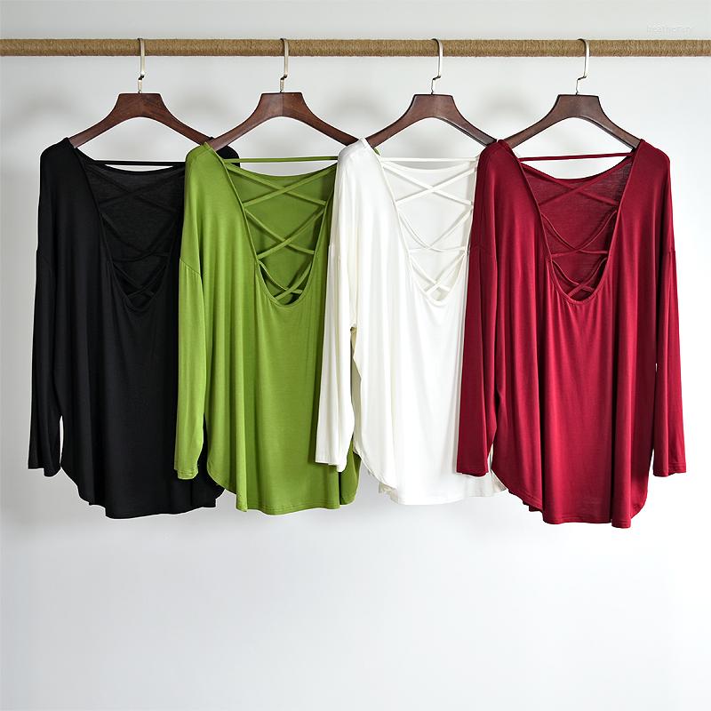 

Stage Wear Latin Dance Clothes Women Loose Long-Sleeved Tops Red Modal Modern Classical Jazz Samba Practice Backless L4873, Black short sleeves