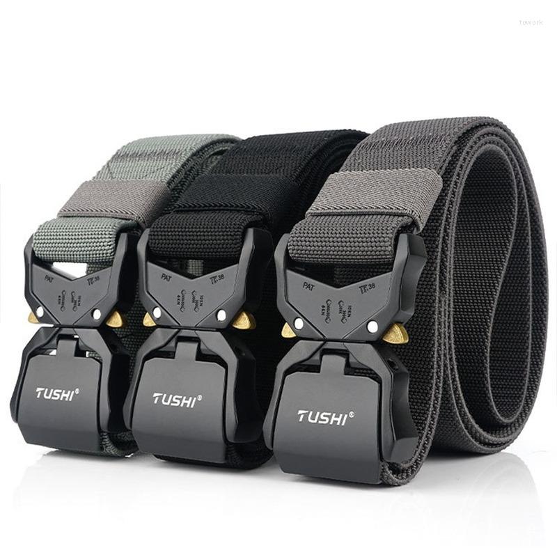 

Waist Support 2022 Elastic Belt Official Genuine Hard Metal Quick Release Buckle Men's Tactical Accessories Drop, Type-2