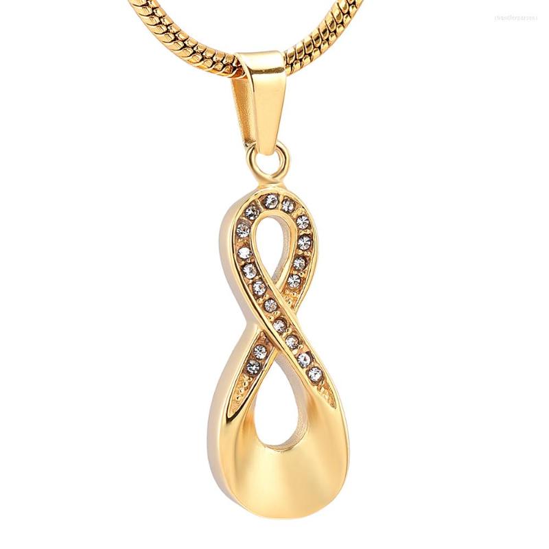 

Chains IJD9168 Stainless Steel Inlay Crystal Cremation Memorial Necklace For Ashes Urn Human Pet Love Keepsake Pendant Jewelry Gift