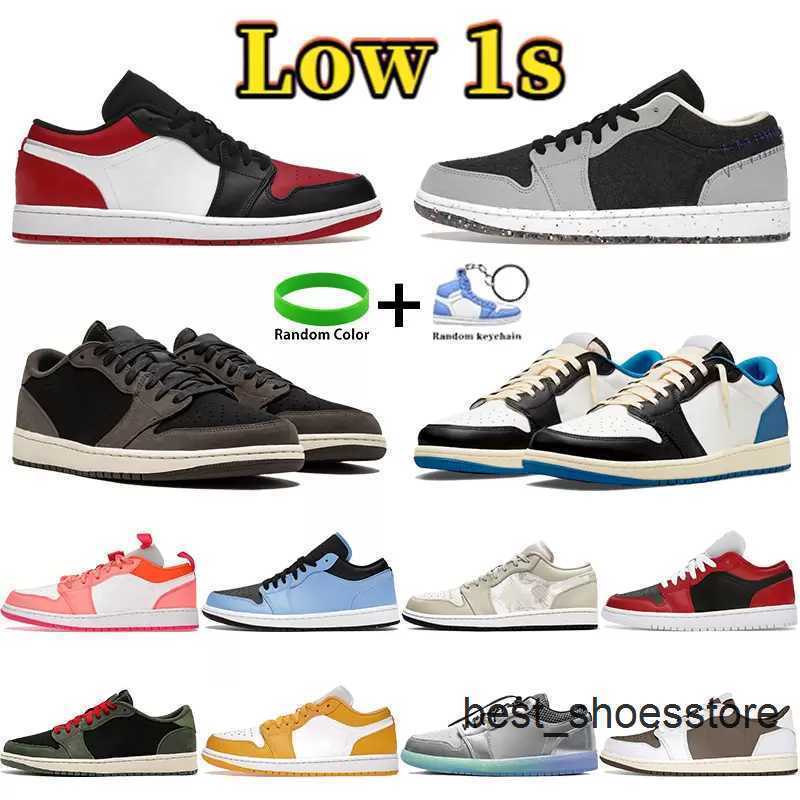 

Basketball Shoes Sports Tainers Women Sneakers Reverse Bred Mens University Blue Black Light Smoke Grey With Box Jumpman 1 Low Top 1S Unc, 11