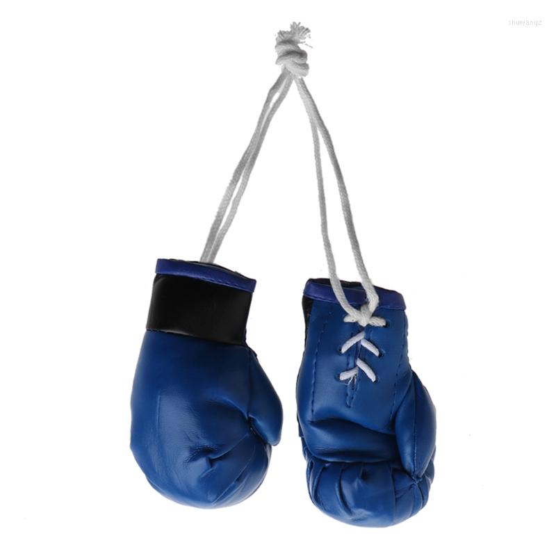 

Keychains Leather Mini Boxing Gloves Miniature Punching Black / Blue/ Pink Pendant 2 Pcs