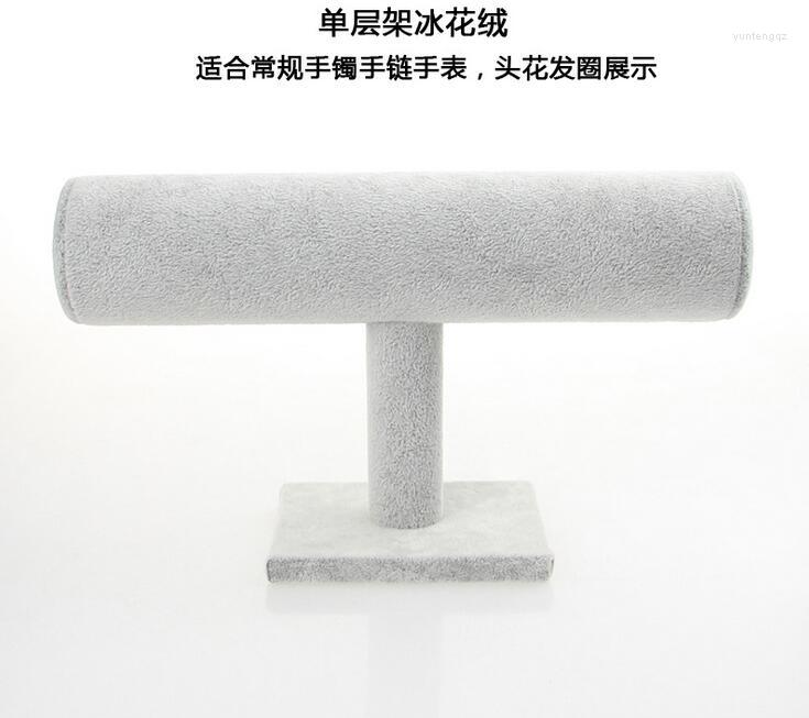 

Jewelry Pouches High Quality 5 Colors Velvet Bracelets Chain Watch Rack Hard Display Stand Holder Organizer