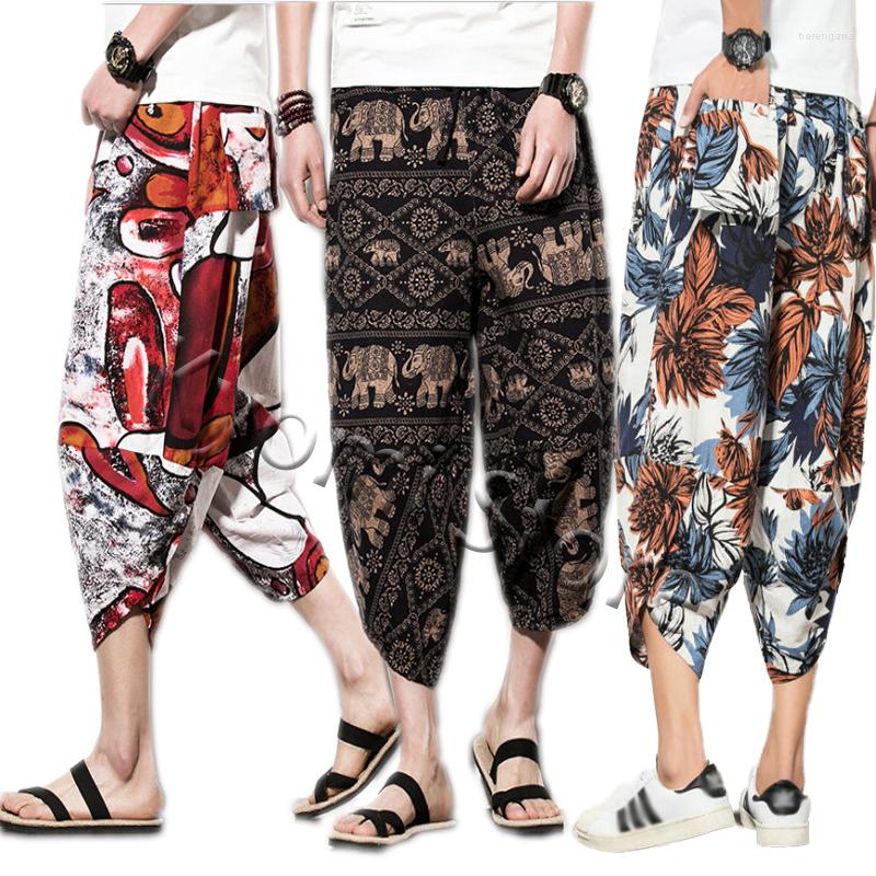 

Women's Pants Japanese Summer Harem Men Casual Hip Hop Trousers Cross Bloomers Lantern Calf-Length Joggers Streetwear, Style5