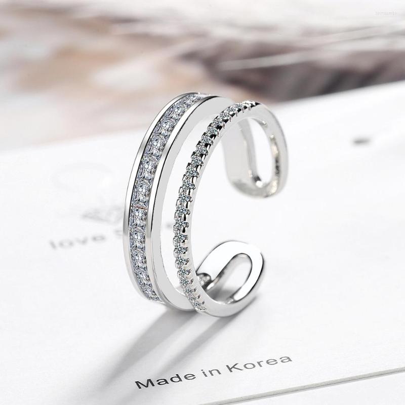 

Wedding Rings Geometric For Women 2022 Trend Korean Fashion Copper Zircon Stone Girls Female Jewelry Christmas Gift