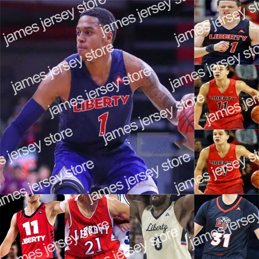 

Basketball Jerseys Liberty Flames Basketball Jersey NCAA College Caleb Homesley McGhee Scottie James Pacheco-Ortiz Elijah Cuffee Kyle Rode Myo Baxter-Bell, Red