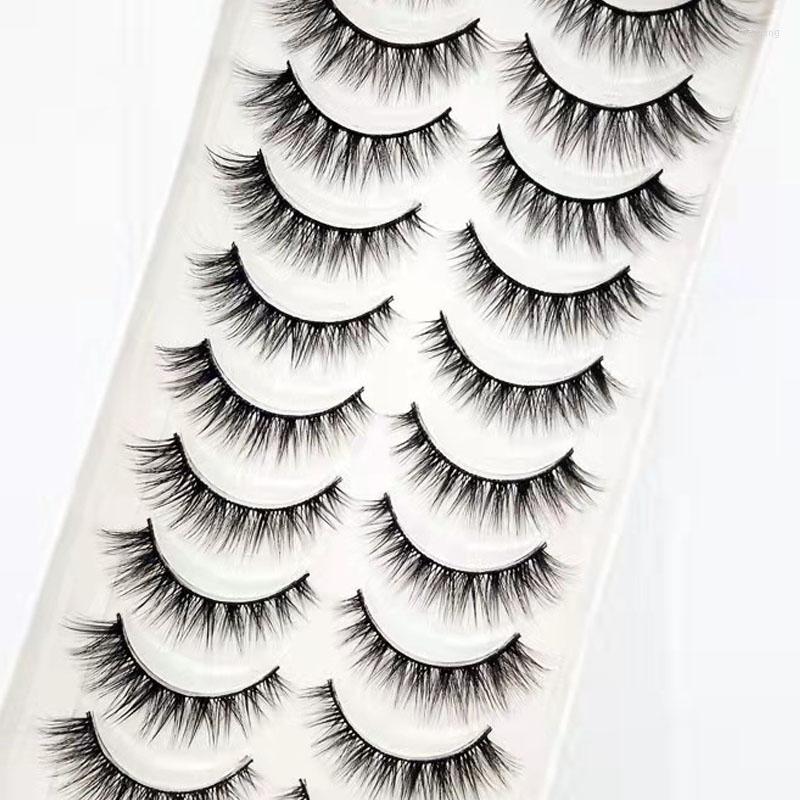 

False Eyelashes 5/10 Pairs Long Natural Mink Cross Dense Handmade Cotton Stalk Eye Lashes Makeup Fake 54