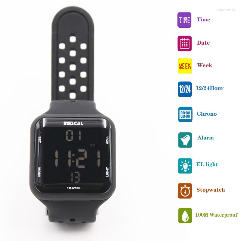 

Wristwatches Electronic Watch Fashion Simple Waterproof Trend Resistant Sports Multi-function, White