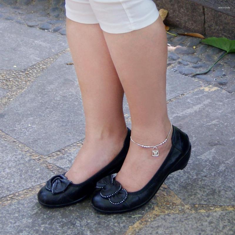 

Anklets Wholesale Sterling Silver Jewelry. Fashionable Solid Color 925 Ladies Anklet. Summer Simple Jewelry