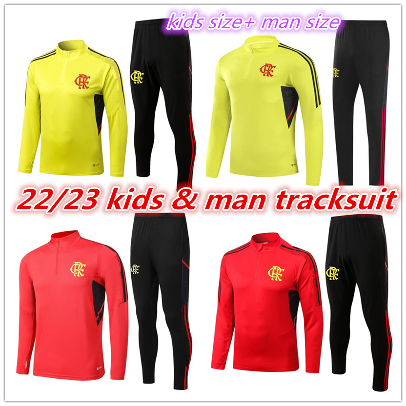 

22 23 CR Flamengo adult tracksuit and kids training suit soccer fans version Flamenco 2022 2023 David Luiz DIEGO E.RIBEIRO GABI football shirts Thiago PEDRO, Yellow