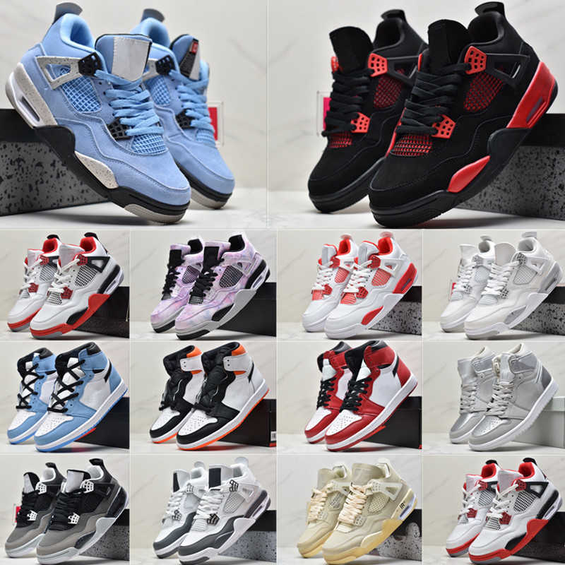 

2022 Men Women Basketball Shoes 1s 1 Bred Patent Black White Oreo 4 4s Sail University Blue Red Thunder Tour Yellow mens trainers sports jordas, #1