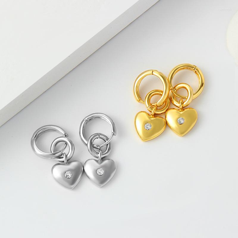 

Dangle Earrings LONDANY Love Temperament Zircon Peach Heart Ins Wind Female