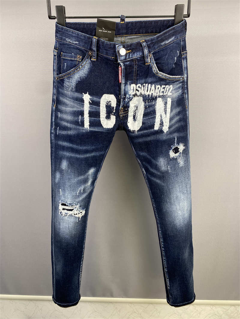

2022 New Arrivals D2 Mens Luxury Designer Denim Jeans Holes Trousers Dsquare Jeans COOLGUY Biker DSQ2 Pants Dsquared2 Mens Clothing 2#9836, Light blue