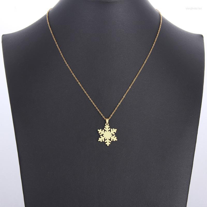 

Pendant Necklaces 12PC Gold Color Luxury Snowflake Necklace Snow Flower Chain Jewelry For Women Girl Birthday Party Gifts Fashion