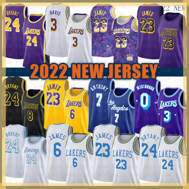 

2022 Los Mens Basketball Jersey Angeles Pink Lakeres 0 7 LeBron James Anthony White Davis 23 6 3 Russell Westbrook Carmelo Anthony 081001, Jersey13