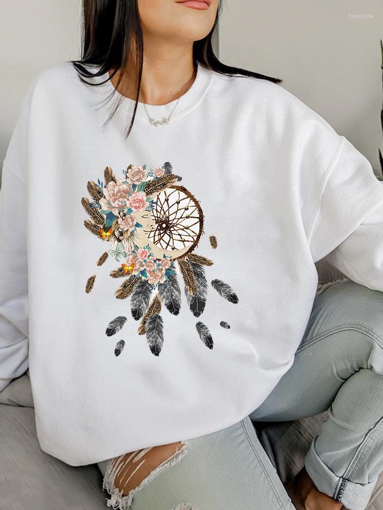 

Women's Hoodies Autumn Spring Sweatshirts Clothing Woman Fashion Feather Sweet Lovely Print Female Women Casual Graphic Pullovers, Ppkt30070