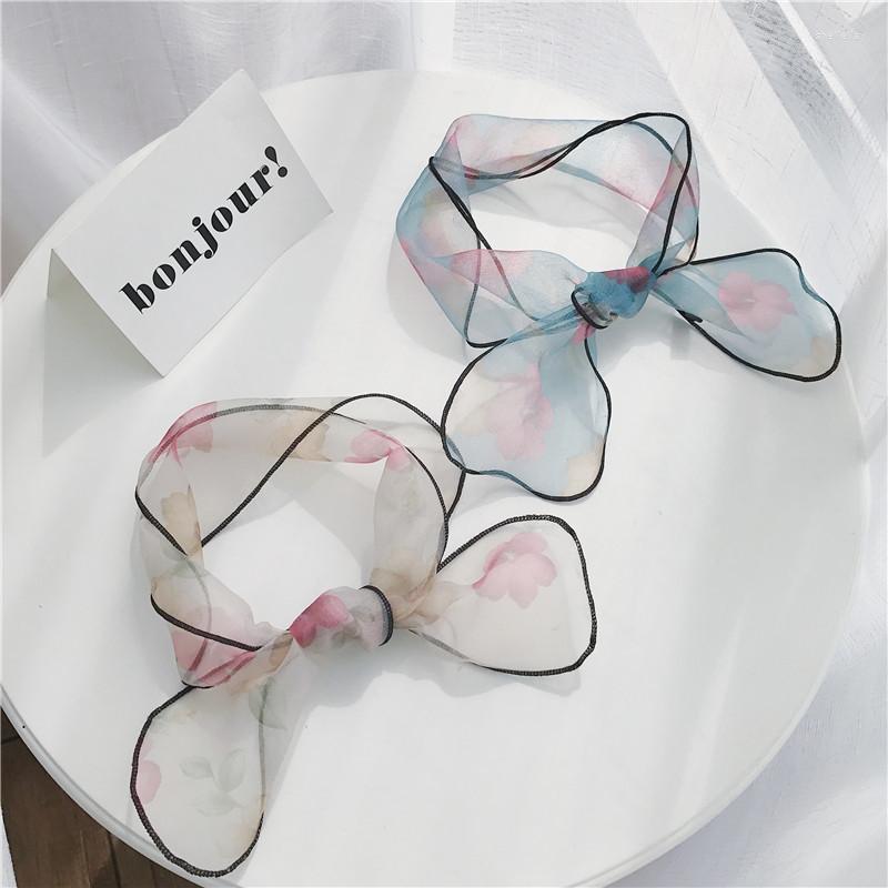 

Scarves Korean Style Women Summer Scarf Elegant Silk Shawl Retro Print Flower Small High Quality 10pcs/lot