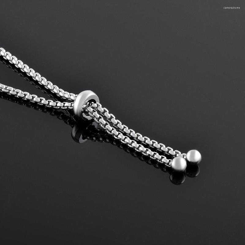 

Chains IJB5090 Engraved Cube Keepsake Memorial Stainless Steel Bracelet For Women Gift Souvenir Jewelry