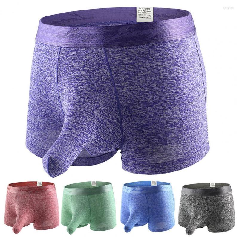 

Underpants Sexy Boxer Shorts Men Breathable Solid Color Elephant Nose, Red