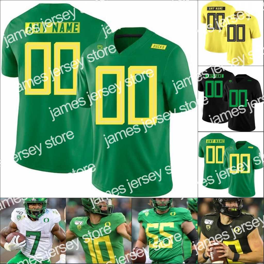 

American College Football Wear Oregon Ducks Football stitched Jersey College Justin Herbert CJ Verdell Travis Dye Breeland Johnson III Redd Mase Funa Kayvon Thibod, Green