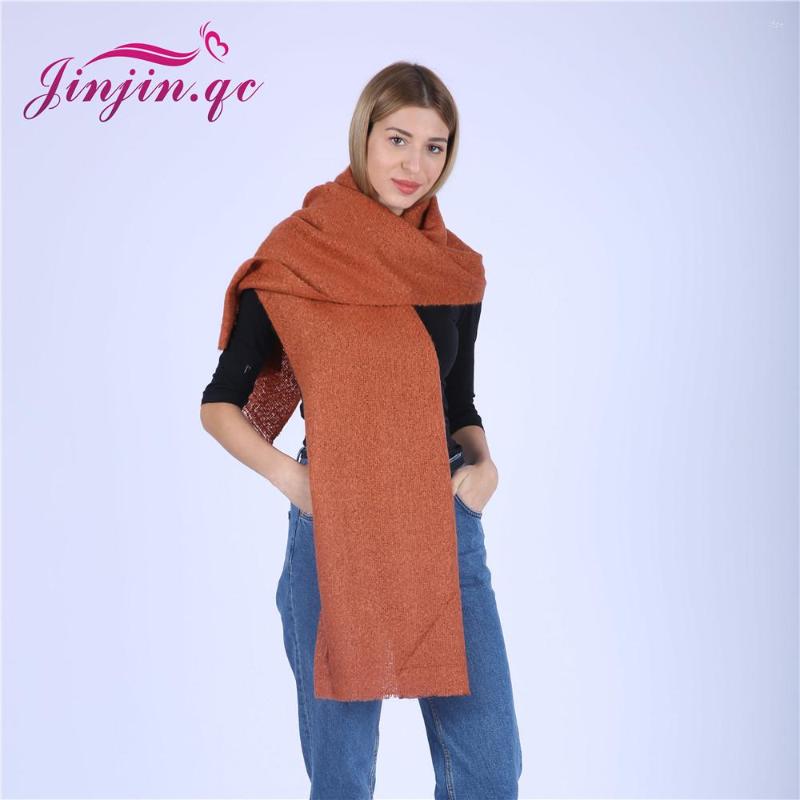 

Scarves Jinjin.QC 2022 Fashion Women Scarf Solid And Shawls Cashmere Warm Cozy For Autumn Winter Echarpe