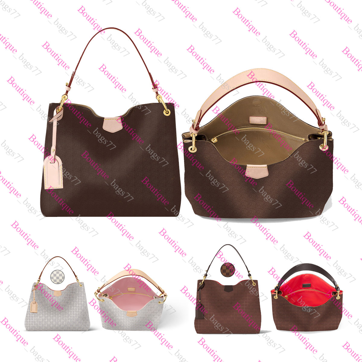 

2021 Classic Designer Oxide Leather Bags Women Large Shopping Tote Handbags with Tag Gracefull Shoulder Lady hobo Crossbody Bag Wholesale, Ivory checked