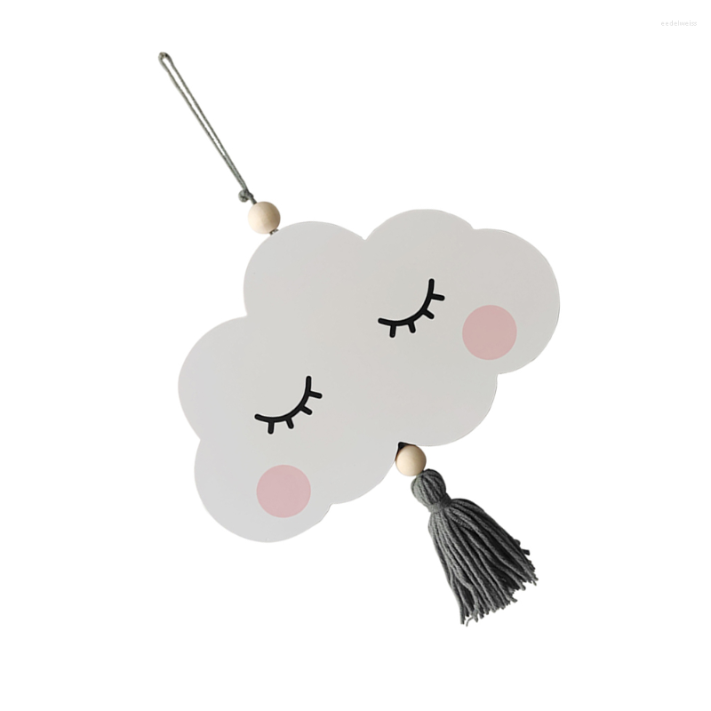 

Bandanas Indoor Cloud Pendant Shaped Hanging Decor Wood With Tassel