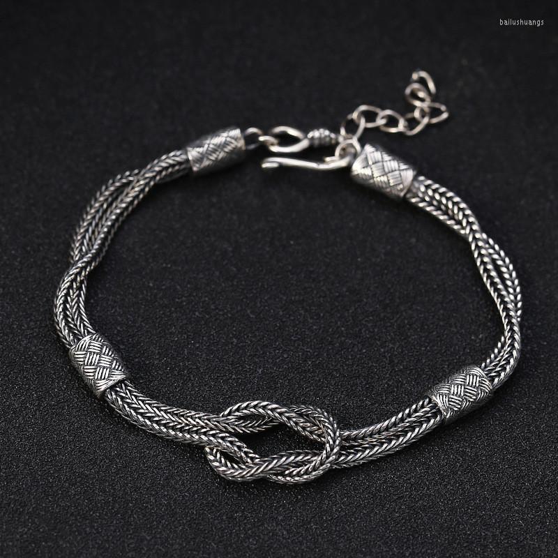 

Charm Bracelets Turkish Silver Men Women Bracelet Bangle Weaving Rope Foxtail Chain A Jewelry Simple Vintage Accessory
