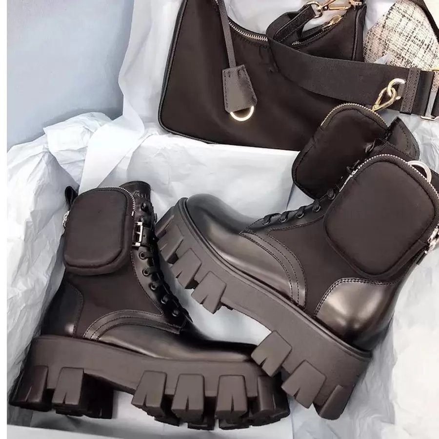 

Rois Boots Martin Boot Women Designers Nylon Booties Military Inspired Combat Bootie Nylons Bouch Attached To Brushed-Rois Ankles With