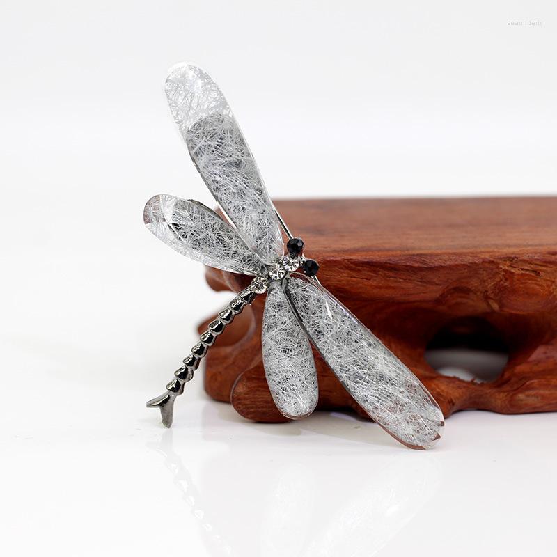 

Brooches 2022 Crystal Dragonfly For Women Vintage Insect Animal Brooch Pin Jewelry Men Western Accessories Party