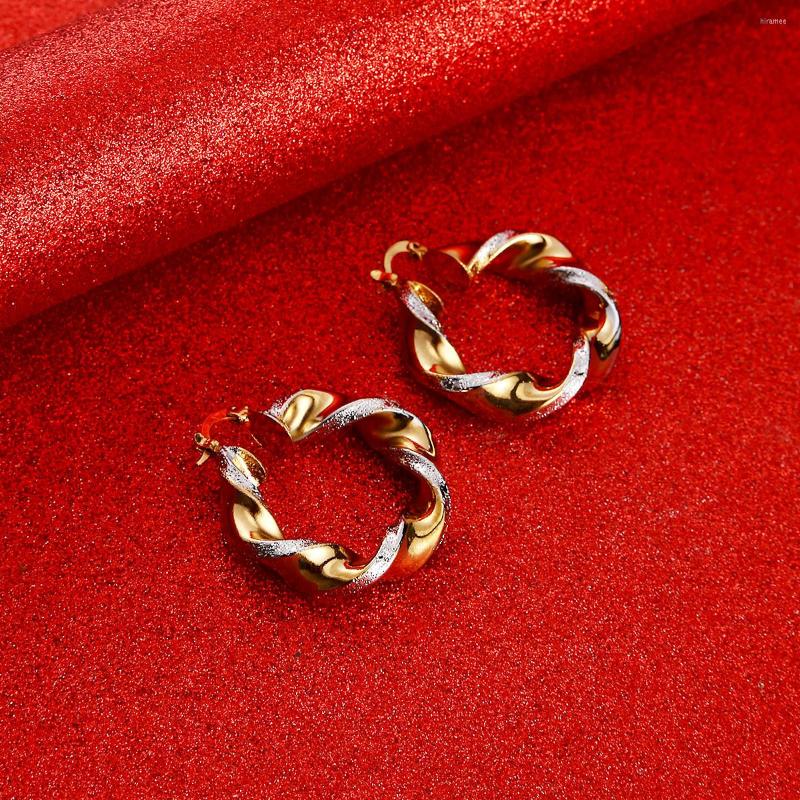 

Hoop Earrings African Big For Women Gold Color Round Brass Twisted Earring Arab Ethiopian
