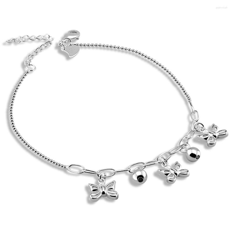 

Anklets Women's 925 Sterling Silver Chains Cute Butterfly Lady Foot Jewelry Girl Present