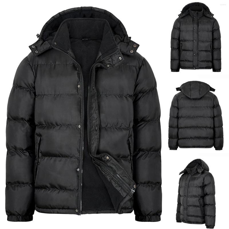 

Men's Down Mens Winter Parkas Coat 2022 Plus Size Light Zip Pocket Hat Cotton-padded Jacket Autumn Windproof Men Erkek Mo